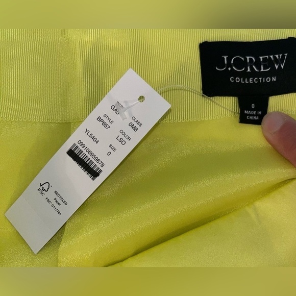 J. Crew Limited edition faux wrap mini skirt BP657 duchesse satin Yellow 0 - Picture 6 of 7